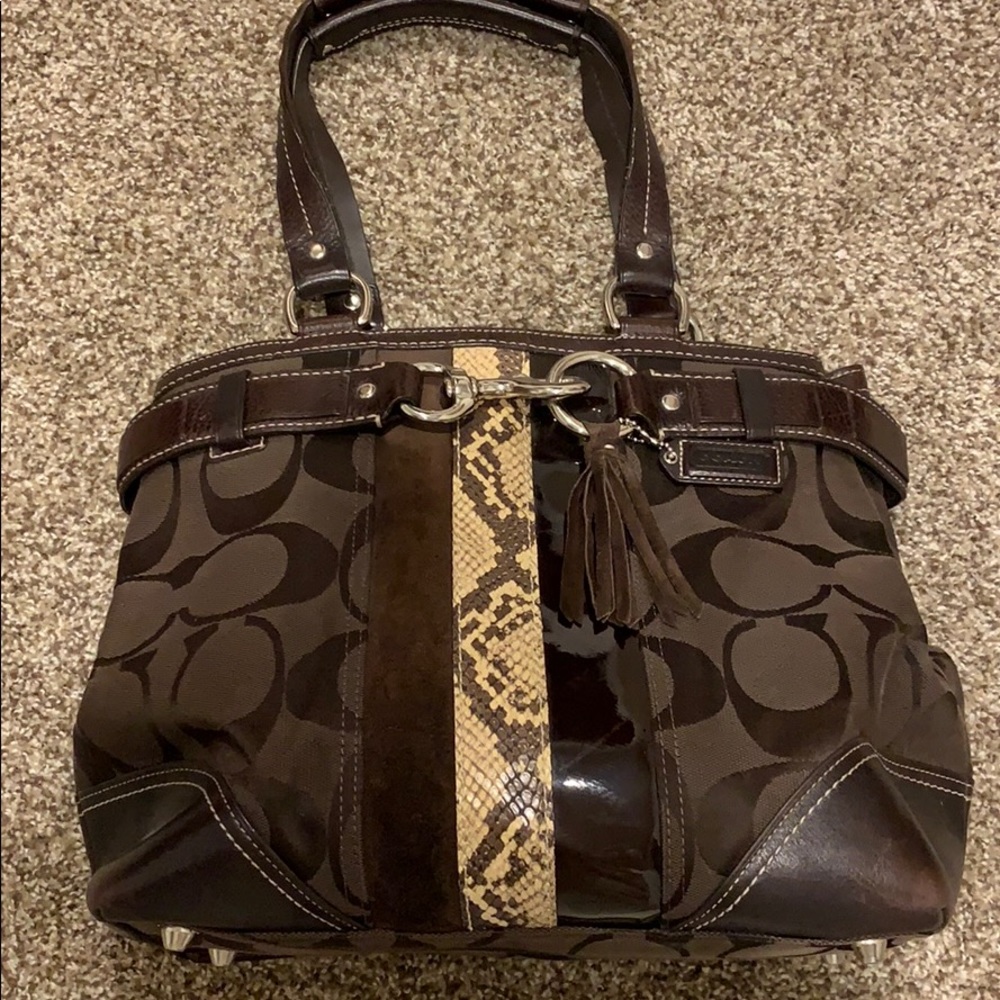 Coach bag with Snake Skin Detail